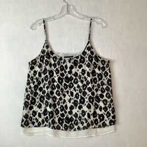Cynthia Rowley Camisole Womens Medium Black White Double Layer Spaghetti Straps